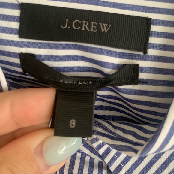 J. Crew RARE Blue / White Striped Button Up w Bug details - Picture 8 of 12